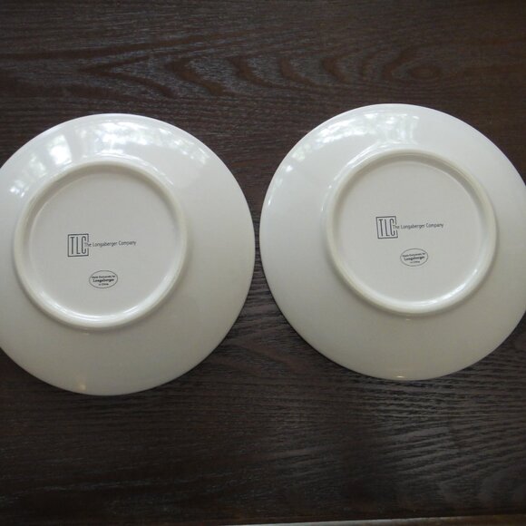 2 Longaberger Reindeer Appetizer Salad Bread Plates Christmas Holiday Plate 7.5" - Picture 4 of 6